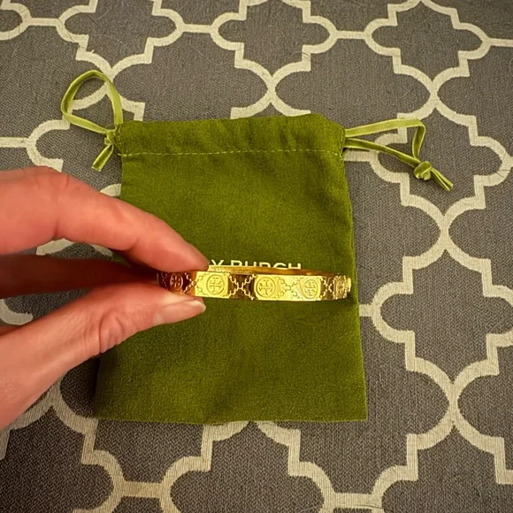 Tory Burch Gold Logo Bangle - Picture 3 of 5